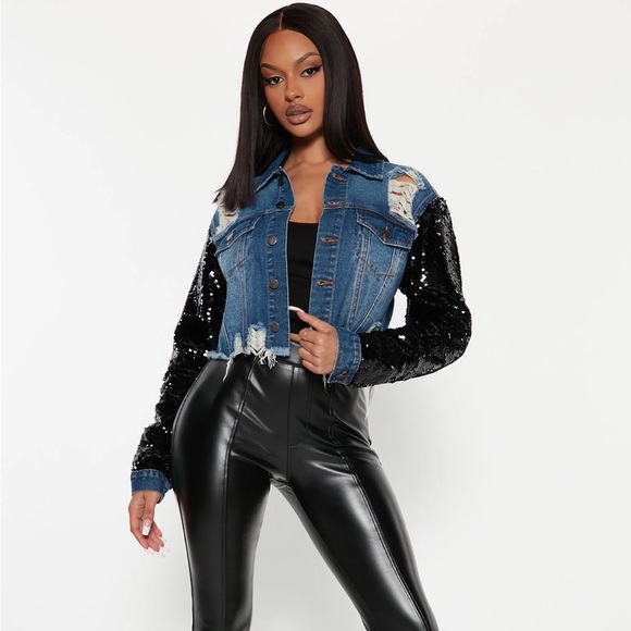 Life Of The Party Denim Jacket - Dark Wash, Size Small - Picture 2 of 4